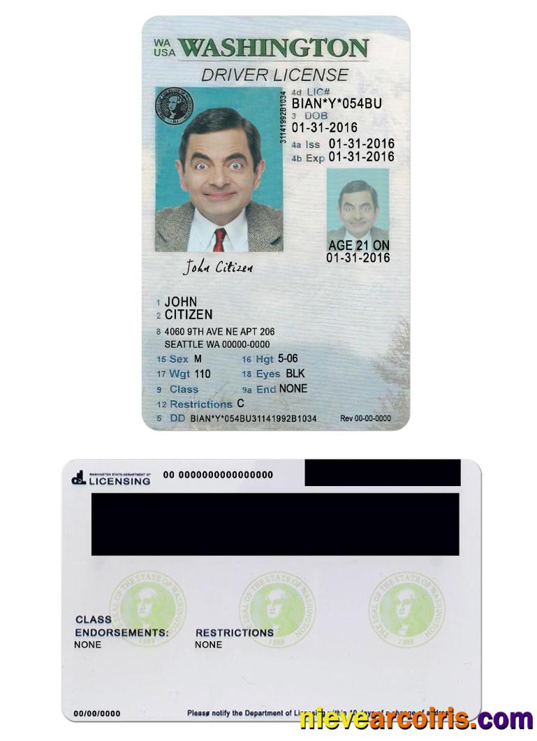 USA Washigton driving license